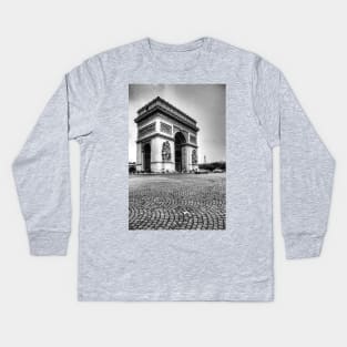 The Arc de Triomphe de l'Etoile, Paris, France Kids Long Sleeve T-Shirt